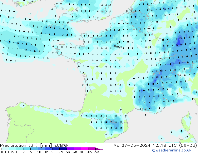 Z500/Rain (+SLP)/Z850 ECMWF lun 27.05.2024 18 UTC