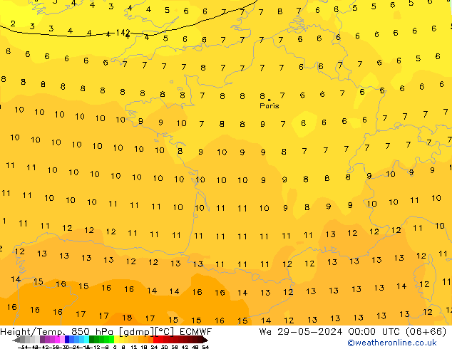 Z500/Rain (+SLP)/Z850 ECMWF śro. 29.05.2024 00 UTC