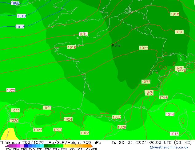 700-1000 hPa Kalınlığı ECMWF Sa 28.05.2024 06 UTC