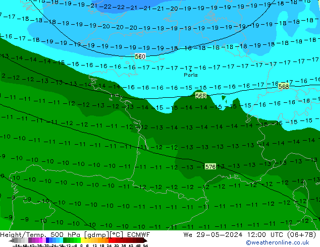 Z500/Rain (+SLP)/Z850 ECMWF ср 29.05.2024 12 UTC