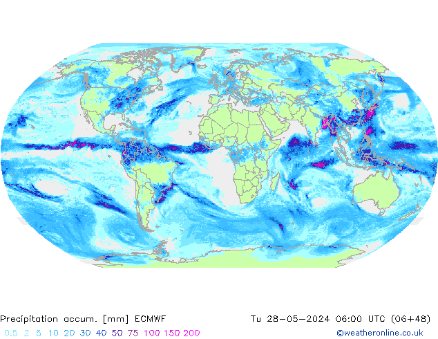 Toplam Yağış ECMWF Sa 28.05.2024 06 UTC