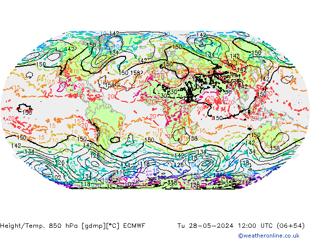 Z500/Rain (+SLP)/Z850 ECMWF mar 28.05.2024 12 UTC