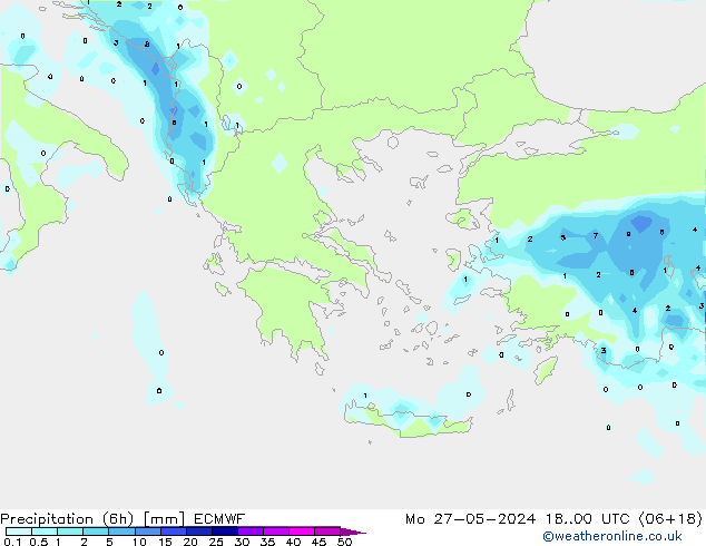 Z500/Yağmur (+YB)/Z850 ECMWF Pzt 27.05.2024 00 UTC