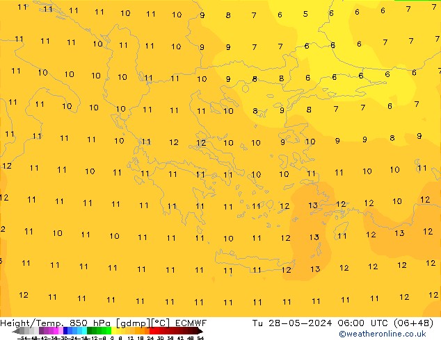 Z500/Rain (+SLP)/Z850 ECMWF Tu 28.05.2024 06 UTC