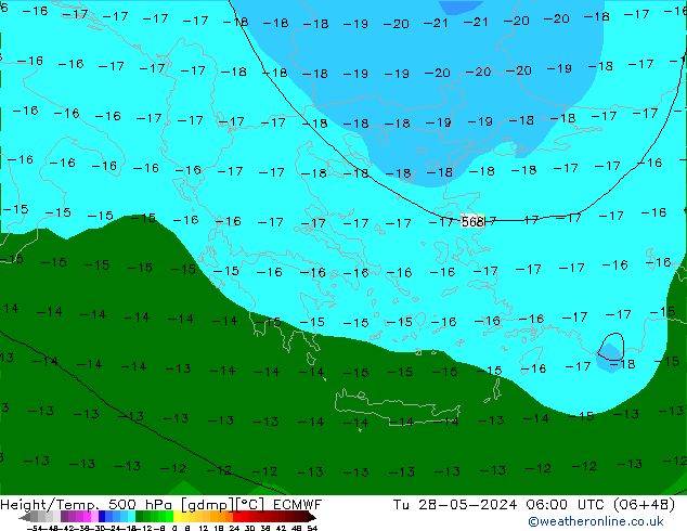 Z500/Rain (+SLP)/Z850 ECMWF Tu 28.05.2024 06 UTC