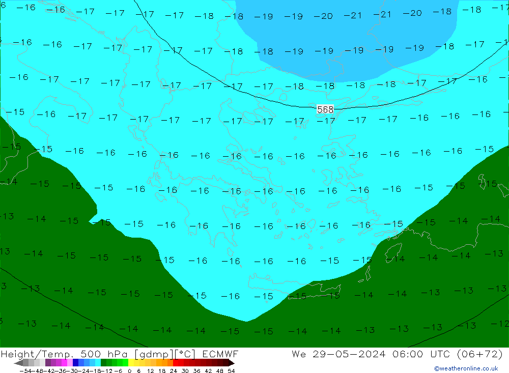 Z500/Rain (+SLP)/Z850 ECMWF Qua 29.05.2024 06 UTC