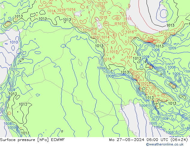 Pressione al suolo ECMWF lun 27.05.2024 06 UTC