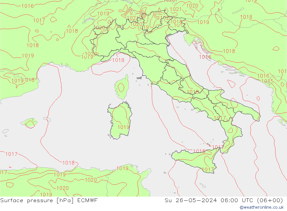 Bodendruck ECMWF So 26.05.2024 06 UTC