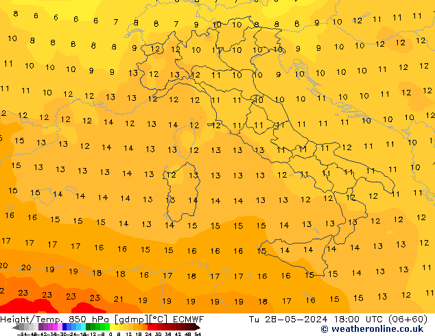 Z500/Rain (+SLP)/Z850 ECMWF Tu 28.05.2024 18 UTC