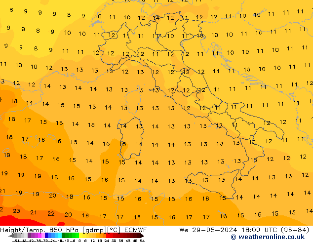 Z500/Rain (+SLP)/Z850 ECMWF mié 29.05.2024 18 UTC