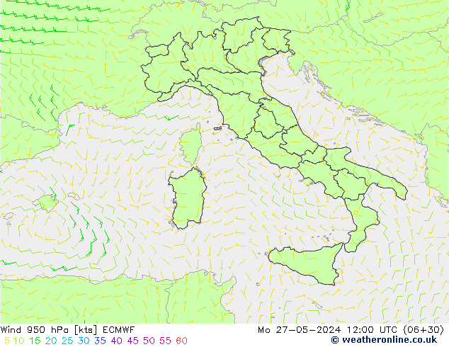 ветер 950 гПа ECMWF пн 27.05.2024 12 UTC