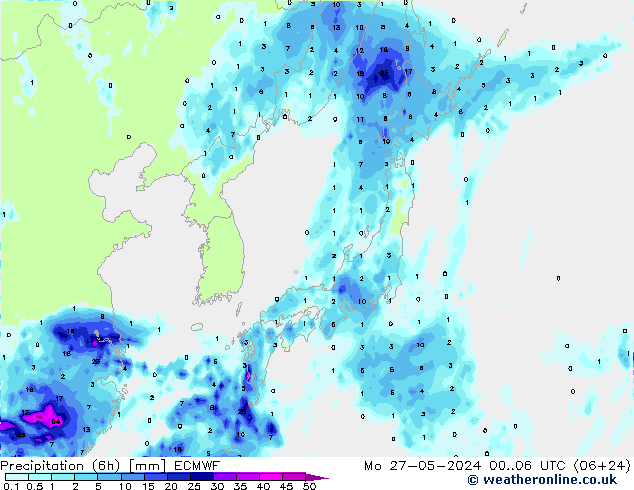 Z500/Rain (+SLP)/Z850 ECMWF Po 27.05.2024 06 UTC