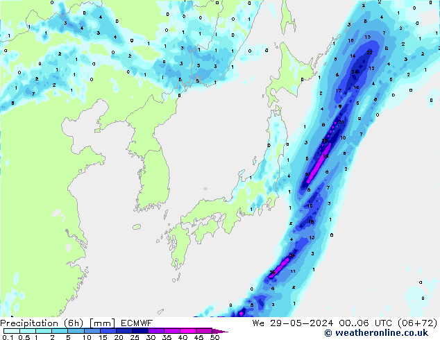 Z500/Rain (+SLP)/Z850 ECMWF  29.05.2024 06 UTC