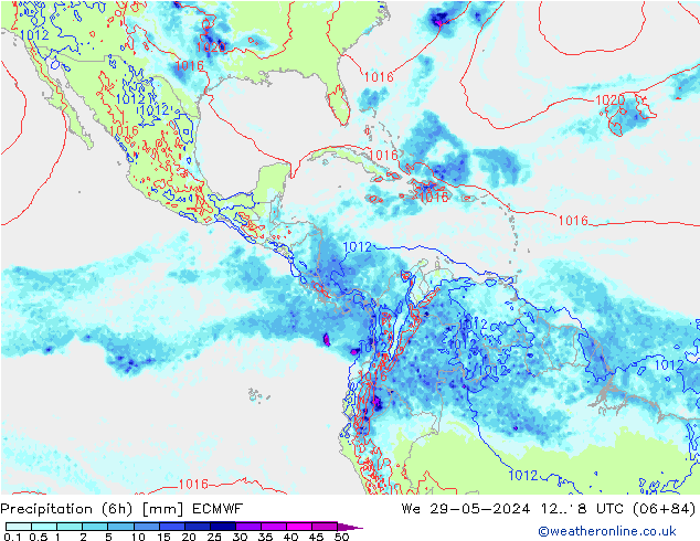 Z500/Rain (+SLP)/Z850 ECMWF mer 29.05.2024 18 UTC