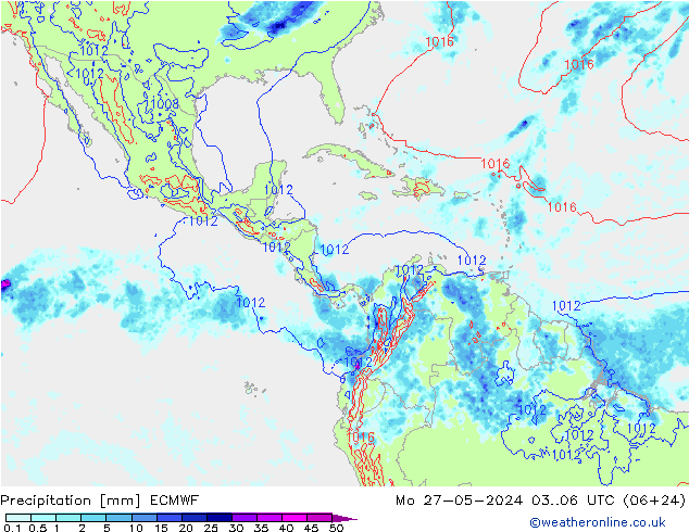 осадки ECMWF пн 27.05.2024 06 UTC