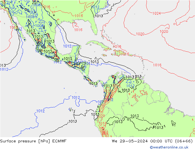 Surface pressure ECMWF We 29.05.2024 00 UTC