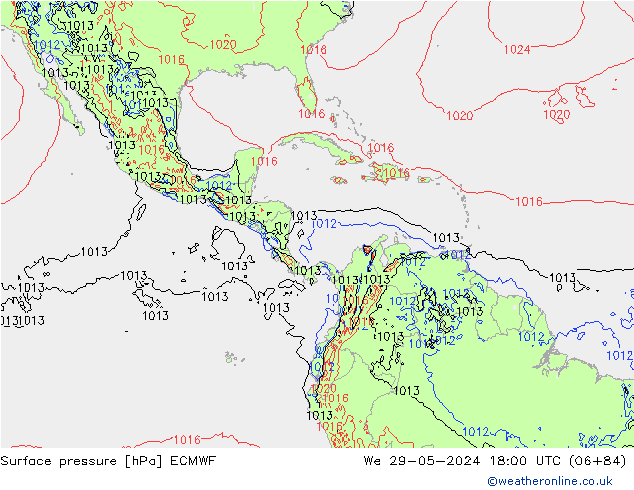 pression de l'air ECMWF mer 29.05.2024 18 UTC