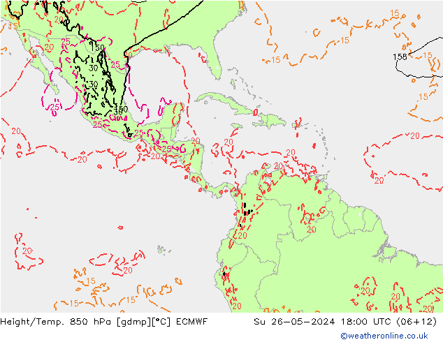 Z500/Rain (+SLP)/Z850 ECMWF Su 26.05.2024 18 UTC