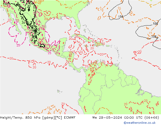 Z500/Rain (+SLP)/Z850 ECMWF śro. 29.05.2024 00 UTC