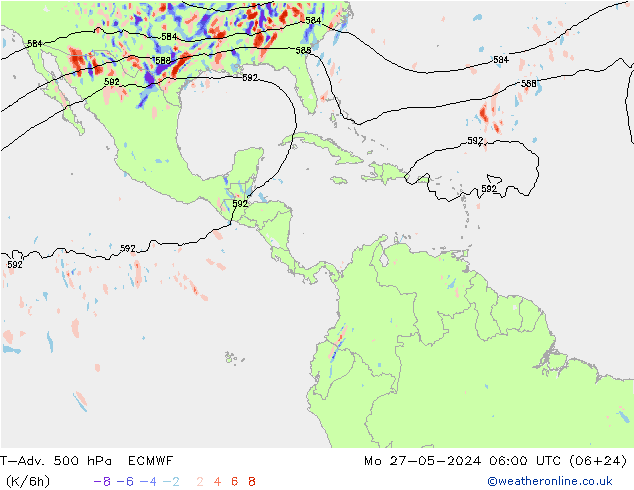 T-Adv. 500 hPa ECMWF lun 27.05.2024 06 UTC