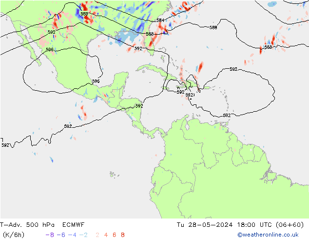 T-Adv. 500 hPa ECMWF mar 28.05.2024 18 UTC