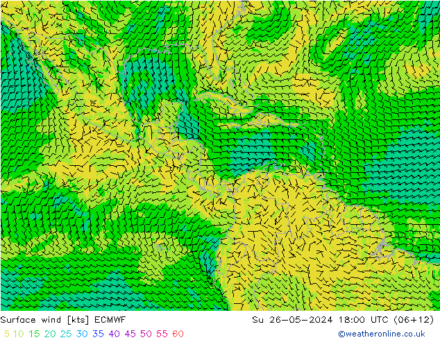 Surface wind ECMWF Su 26.05.2024 18 UTC