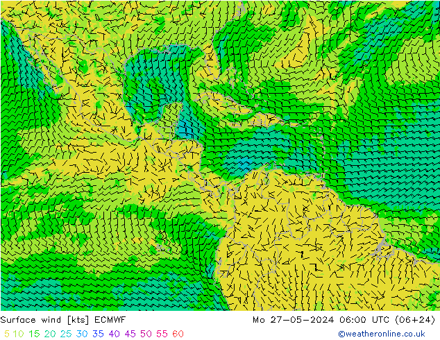 Vent 10 m ECMWF lun 27.05.2024 06 UTC