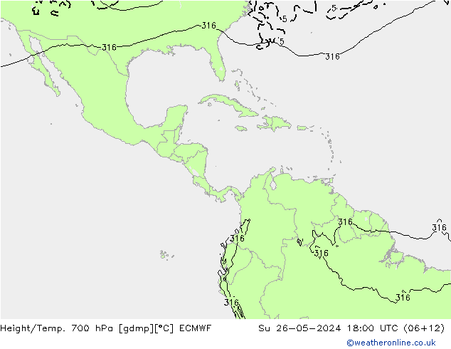 Yükseklik/Sıc. 700 hPa ECMWF Paz 26.05.2024 18 UTC