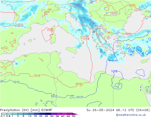 Z500/Regen(+SLP)/Z850 ECMWF zo 26.05.2024 12 UTC