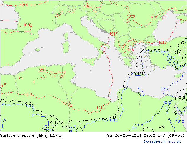 ciśnienie ECMWF nie. 26.05.2024 09 UTC