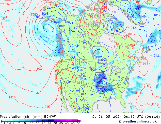 Z500/Rain (+SLP)/Z850 ECMWF So 26.05.2024 12 UTC