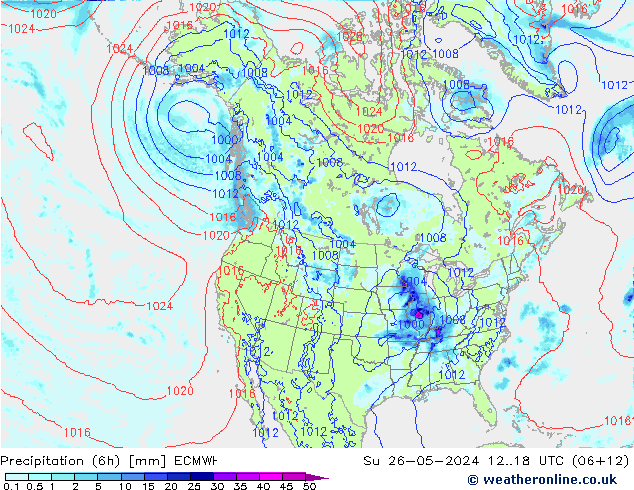 Z500/Regen(+SLP)/Z850 ECMWF zo 26.05.2024 18 UTC