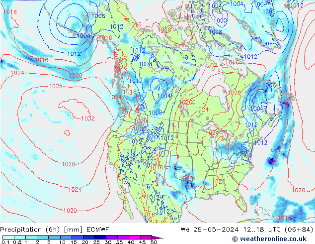 Nied. akkumuliert (6Std) ECMWF Mi 29.05.2024 18 UTC