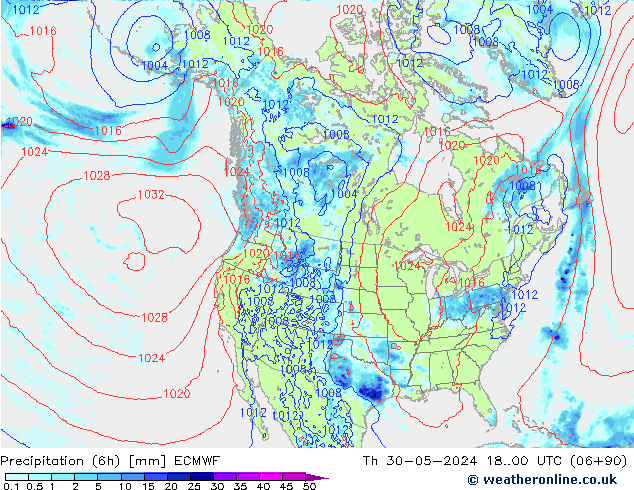 Nied. akkumuliert (6Std) ECMWF Do 30.05.2024 00 UTC