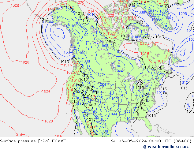 Bodendruck ECMWF So 26.05.2024 06 UTC