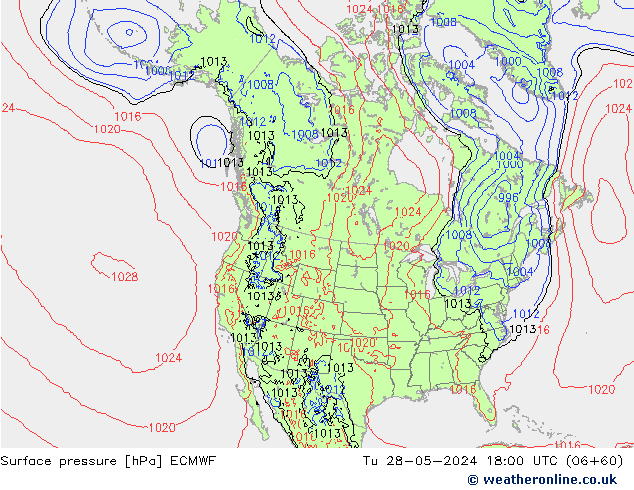 приземное давление ECMWF вт 28.05.2024 18 UTC