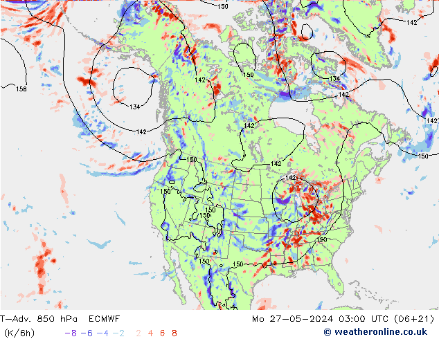 T-Adv. 850 hPa ECMWF lun 27.05.2024 03 UTC