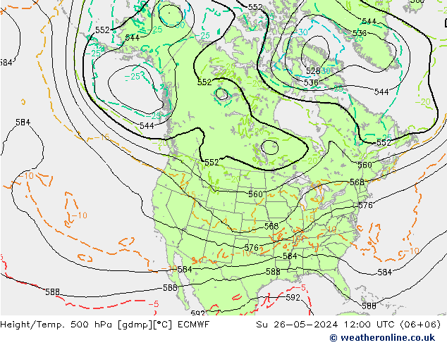 Yükseklik/Sıc. 500 hPa ECMWF Paz 26.05.2024 12 UTC