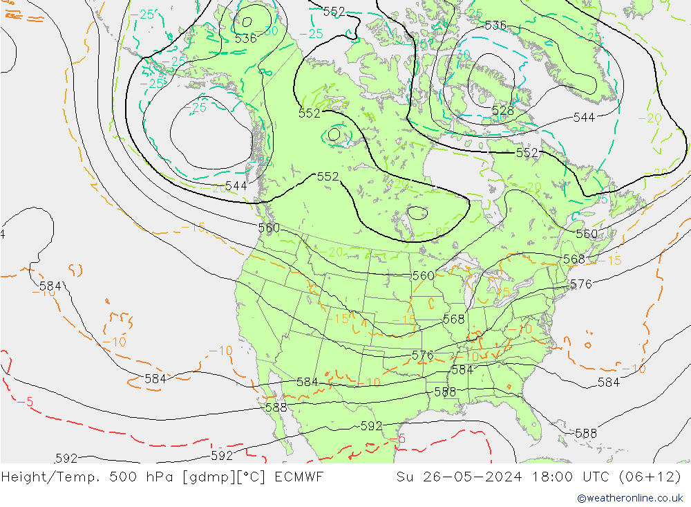 Z500/Rain (+SLP)/Z850 ECMWF So 26.05.2024 18 UTC