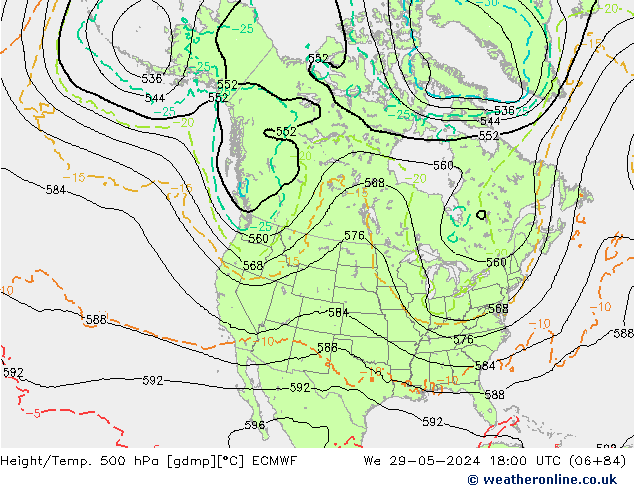 Z500/Rain (+SLP)/Z850 ECMWF Mi 29.05.2024 18 UTC