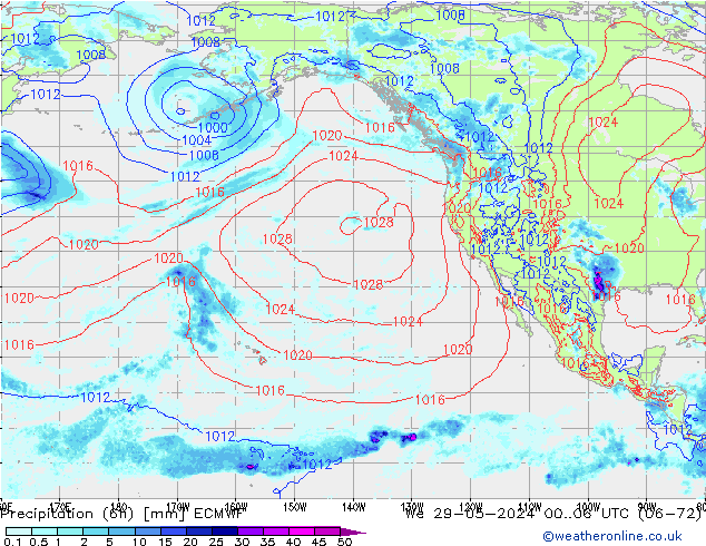 Z500/Yağmur (+YB)/Z850 ECMWF Çar 29.05.2024 06 UTC