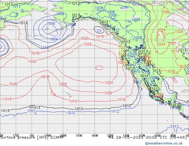 pression de l'air ECMWF mer 29.05.2024 00 UTC