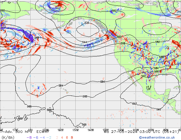 T-Adv. 500 hPa ECMWF Mo 27.05.2024 03 UTC