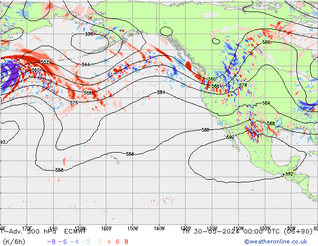 T-Adv. 500 hPa ECMWF Th 30.05.2024 00 UTC