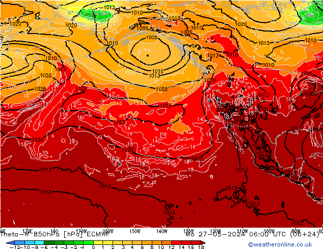 Theta-W 850hPa ECMWF Mo 27.05.2024 06 UTC