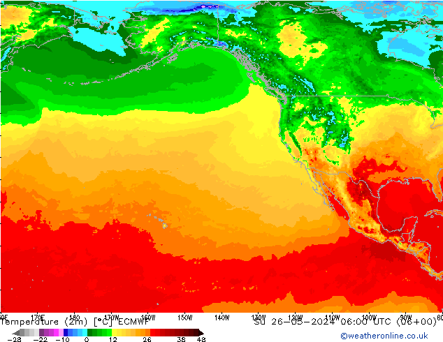 Temperature (2m) ECMWF Ne 26.05.2024 06 UTC