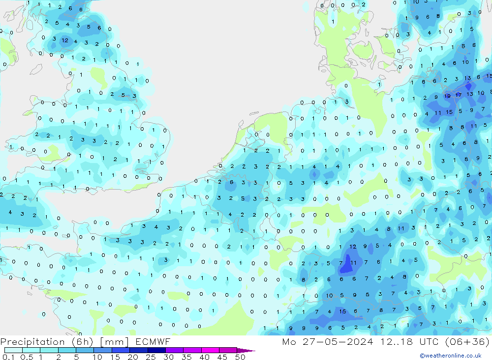 Z500/Rain (+SLP)/Z850 ECMWF lun 27.05.2024 18 UTC