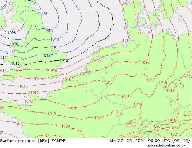 Surface pressure ECMWF Mo 27.05.2024 00 UTC