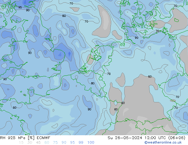 RH 925 hPa ECMWF So 26.05.2024 12 UTC