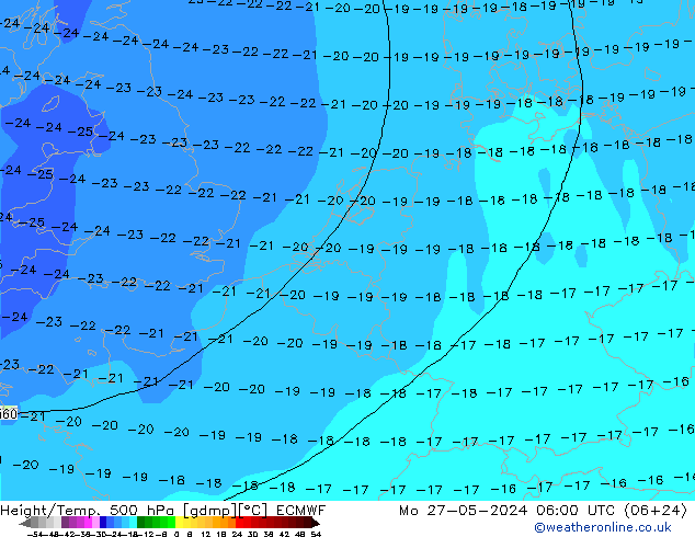 Z500/Rain (+SLP)/Z850 ECMWF lun 27.05.2024 06 UTC